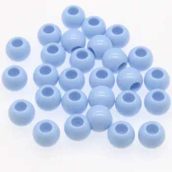 CHONGAI 30Pcs 10mm ממתקים צבע אקרילי חור גדול סביב כדור חרוזים ליצירת תכשיטים DIY תכשיטים ואביזרים למלאכת יד