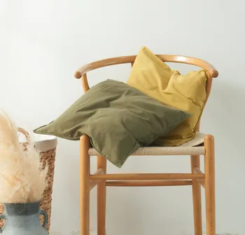 פשוט צבע אחיד כרית כיסוי שטף כותנה כרית כיסוי על הספה בסלון 45×45 סנטימטרים דקורטיביים Housse דה Coussin עיצוב הבית