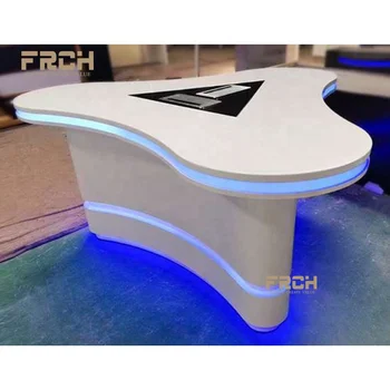 אישית תחנת טלוויזיה בשידור חי באולפן שולחן שידור חדשות מסוף שולחן עם נורות LED